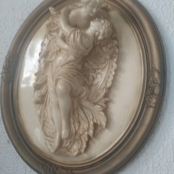 Antique french provincial plaster wall art A pair